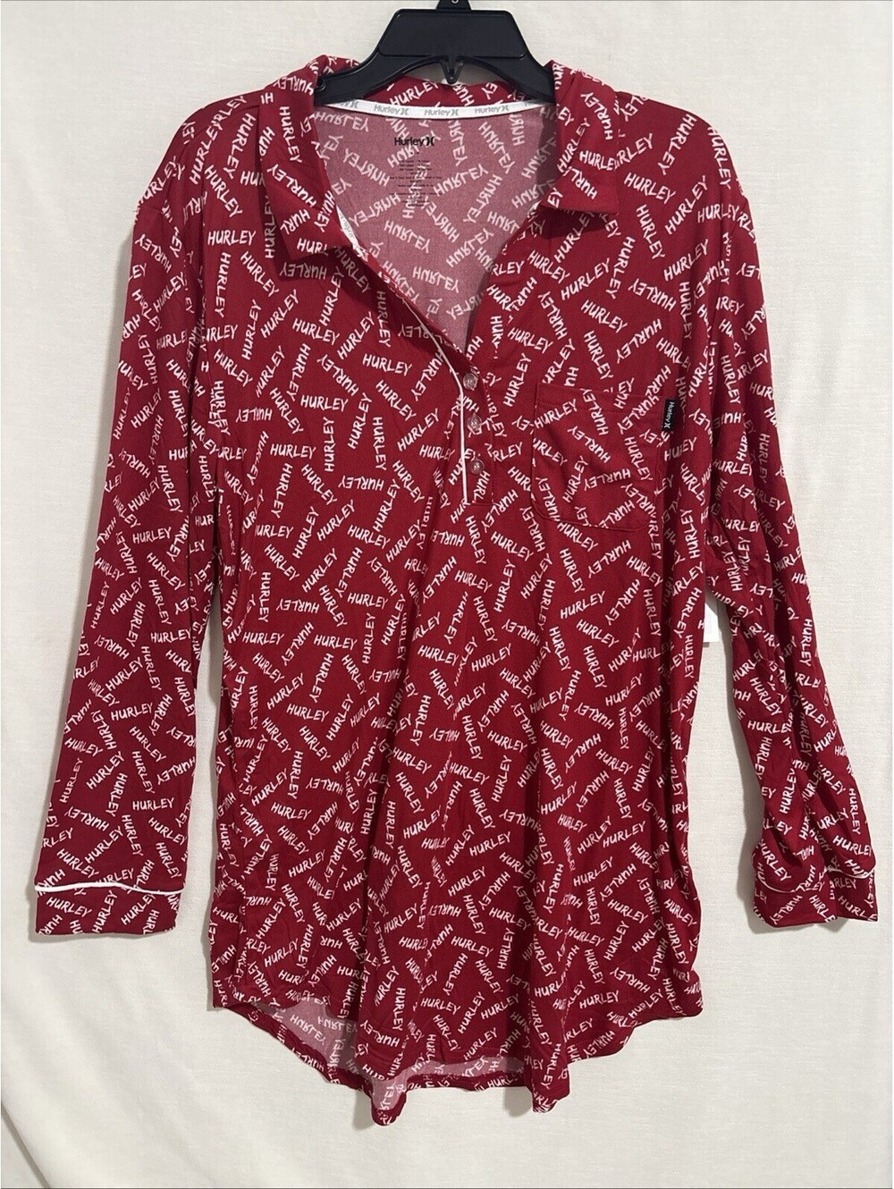Women’s Soft And Cozy Hurley Sleep Shirt Size L Red NWT MSRP $68